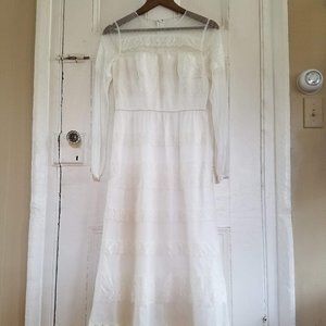 Aidan Mattox Lace Prairie Maxi Dress